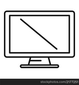 Tv monitor icon outline vector. Pc display. Screen computer. Tv monitor icon outline vector. Pc display