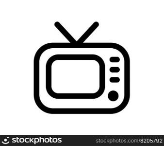 TV monoline logo icon. Vector symbol in trendy flat style on white background. Web sing for design.. TV monoline logo icon. Vector symbol in trendy flat style on white background. Web sing for design