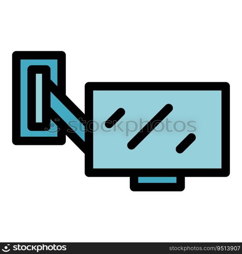Tv mount icon outline vector. Wall bracket. Cinema service color flat. Tv mount icon vector flat