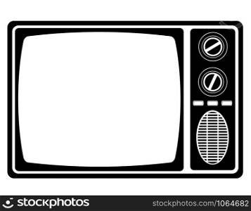 tv old retro vintage icon stock vector illustration black outline silhouette isolated on white background