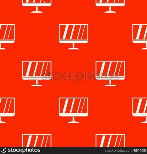 TV pattern repeat seamless in orange color for any design. Vector geometric illustration. TV pattern seamless