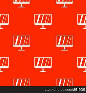 TV pattern repeat seamless in orange color for any design. Vector geometric illustration. TV pattern seamless