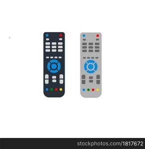 TV Remote Control in Black and White Design, Remote control for audio video equipment vector illustration