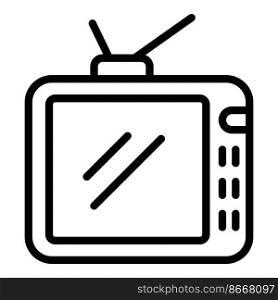 Tv set icon outline vector. Old television. Video antenna. Tv set icon outline vector. Old television