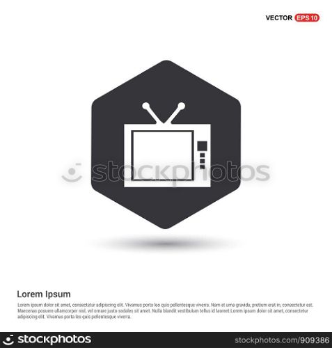 Tv, television icon Hexa White Background icon template - Free vector icon