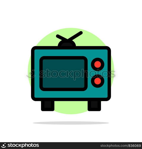 TV, Television, Media Abstract Circle Background Flat color Icon