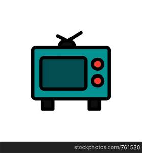 TV, Television, Media Flat Color Icon. Vector icon banner Template
