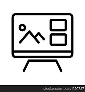 TV vector icon. A thin line sign. Isolated contour symbol illustration. TV vector icon. Isolated contour symbol illustration