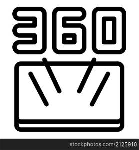 Tv vr icon outline vector. Camera 3d tour. View degree. Tv vr icon outline vector. Camera 3d tour