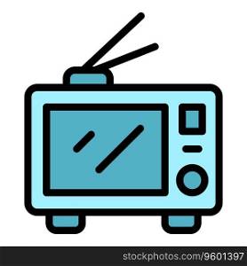 Tv watch icon outline vector. News media. Camera report color flat. Tv watch icon vector flat