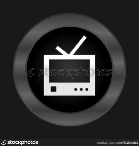 TV3. The white TV on a black background. A vector illustration