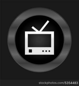 TV3. The white TV on a black background. A vector illustration