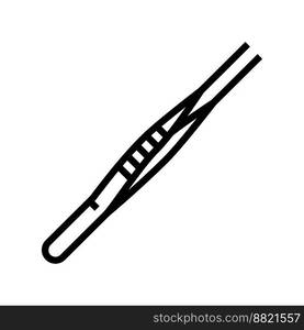 tweezers first aid line icon vector. tweezers first aid sign. isolated contour symbol black illustration. tweezers first aid line icon vector illustration