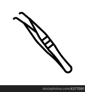 tweezers medical tool line icon vector. tweezers medical tool sign. isolated contour symbol black illustration. tweezers medical tool line icon vector illustration