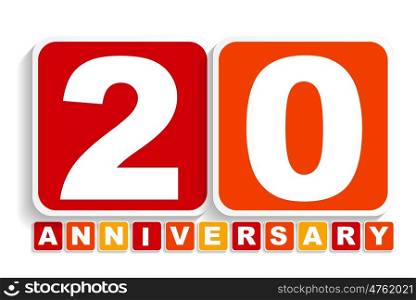 Twenty 20 Years Anniversary Label Sign for your Date. Vector Illustration EPS10. Twenty 20 Years Anniversary Label Sign for your Date. Vector Ill