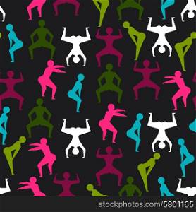 Twerk and booty dance seamless pattern with stylized figures. Twerk and booty dance seamless pattern with stylized figures.