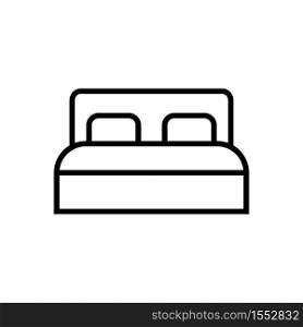 Twin bed icon in trendy flat design