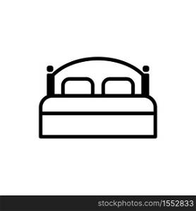 Twin bed icon in trendy flat design
