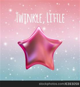 Twinkle Little Star on Night Sky Background. Vector illustration EPS10. Twinkle Little Star on Night Sky Background. Vector illustration