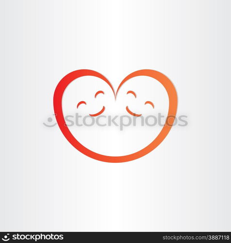 twins babies smile heart shape love icon design