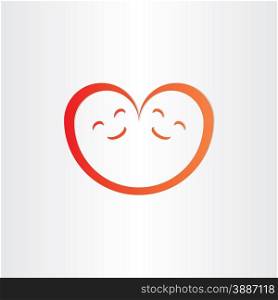 twins babies smile heart shape love icon design