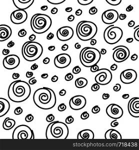 Twist circle line doodle pattern.