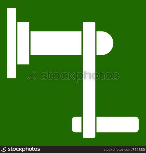 Twist tool icon white isolated on green background. Vector illustration. Twist tool icon green