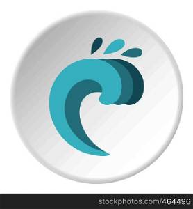 Twist wave icon in flat circle isolated vector illustration for web. Twist wave icon circle