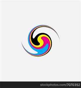 twisted distorted ink cmyk print icon