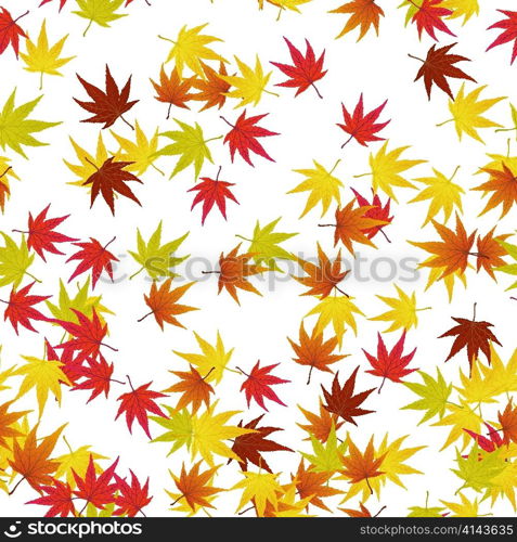 Twisted row of autumn maples leaves. Vector illustration.