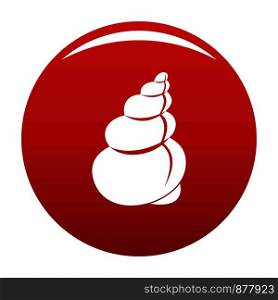 Twisted shell icon. Simple illustration of twisted shell vector icon for any design red. Twisted shell icon vector red