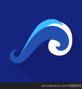 Twisted wave icon. Flat illustration of twisted ave vector icon for web. Twisted wave icon, flat style
