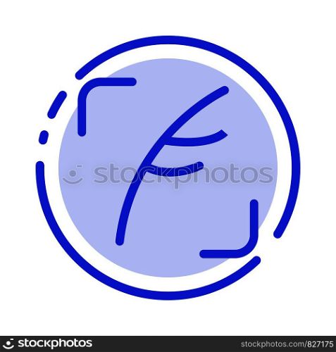 Twitter, Feather, Bird, Social Blue Dotted Line Line Icon