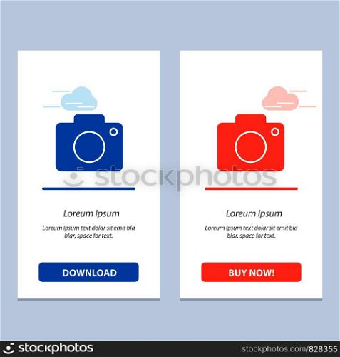Twitter, Image, Picture, Camera Blue and Red Download and Buy Now web Widget Card Template