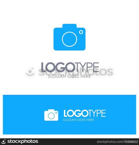 Twitter, Image, Picture, Camera Blue Solid Logo with place for tagline