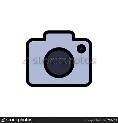 Twitter, Image, Picture, Camera Flat Color Icon. Vector icon banner Template