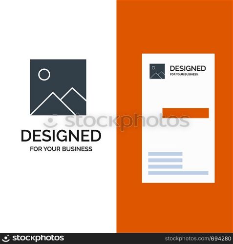 Twitter, Image, Picture Grey Logo Design and Business Card Template