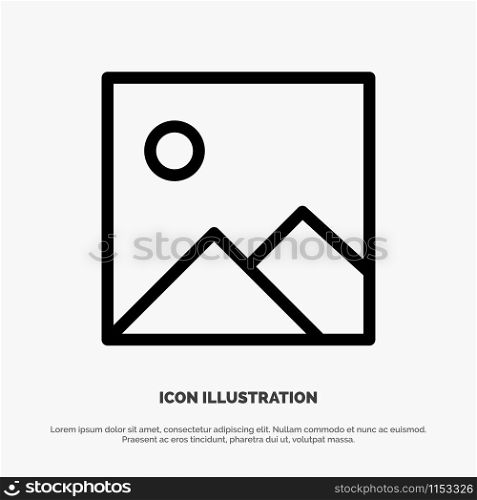 Twitter, Image, Picture Line Icon Vector