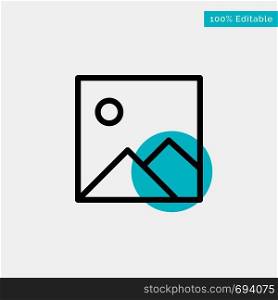 Twitter, Image, Picture turquoise highlight circle point Vector icon