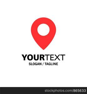 Twitter, Location, Map Business Logo Template. Flat Color