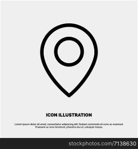 Twitter, Location, Map Line Icon Vector