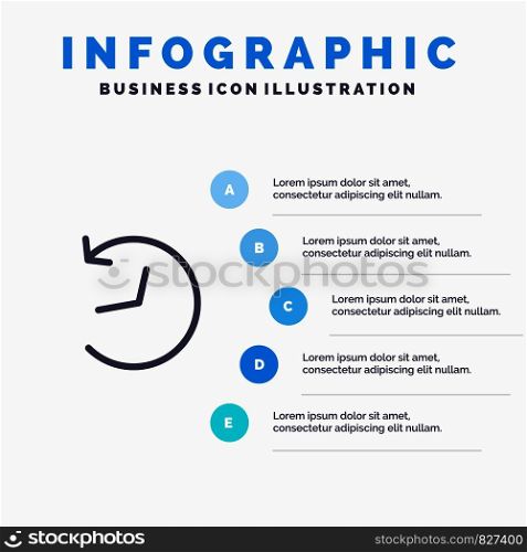 Twitter, Logo, Refresh Line icon with 5 steps presentation infographics Background