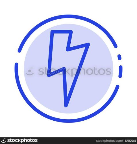 Twitter, Power, Media Blue Dotted Line Line Icon