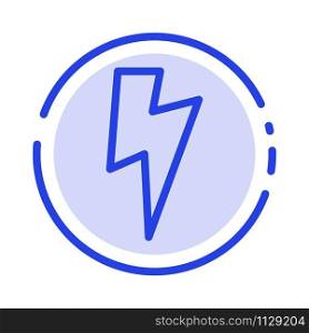 Twitter, Power, Media Blue Dotted Line Line Icon