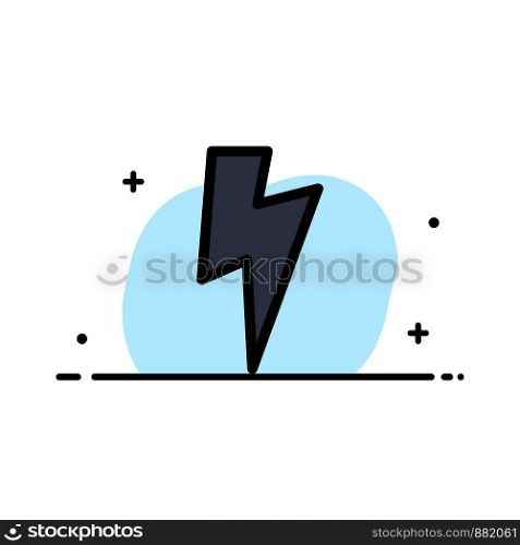 Twitter, Power, Media Business Flat Line Filled Icon Vector Banner Template