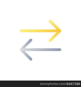 Two arrows flat gradient color ui icon. Transaction symbol. Exchange and communication. Simple filled pictogram. GUI, UX design for mobile application. Vector isolated RGB illustration. Two arrows flat gradient color ui icon