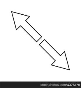 Two arrows icon. Different direction. Diagonal signs. Left and up. Right and down. Vector illustration. Stock image. EPS 10.. Two arrows icon. Different direction. Diagonal signs. Left and up. Right and down. Vector illustration. Stock image.