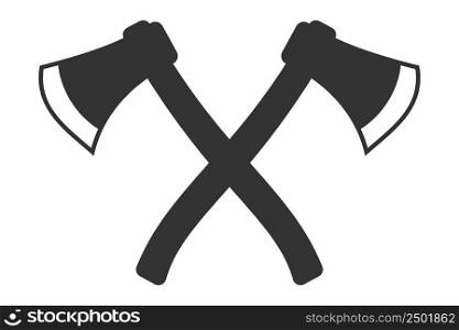 Two ax icons. Hatchet illustration symbol. Sign tool lumberjack vector.