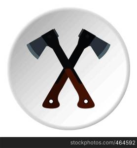 Two axes icon in flat circle isolated vector illustration for web. Two axes icon circle