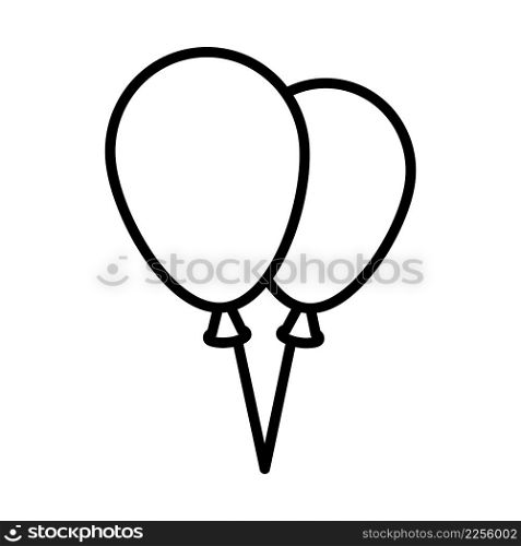 Two Balloons Icon. Bold outline design with editable stroke width. Vector Illustration.